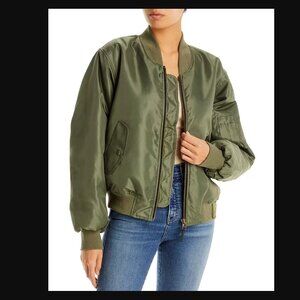 ANINE BING Leon Bomber in Army Green Size Small